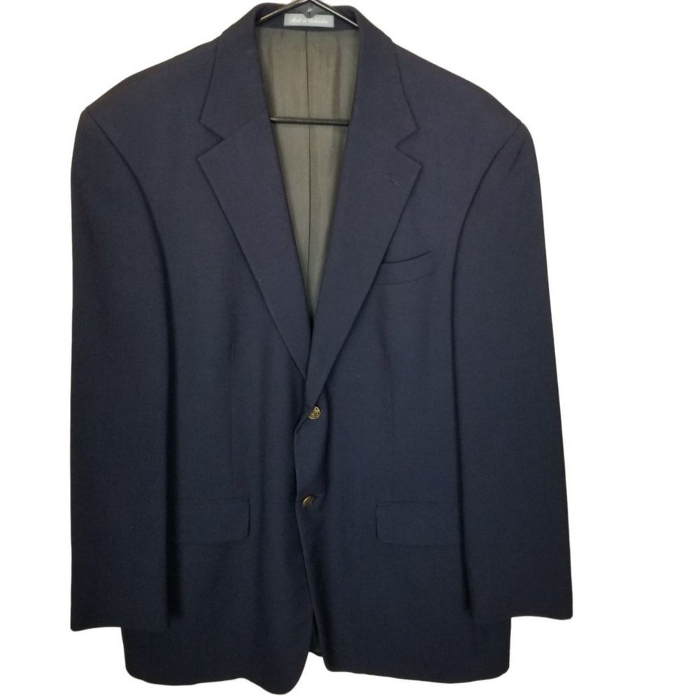 Oscar dela Renta Mens 41R Navy Blue Long Sleeves 2